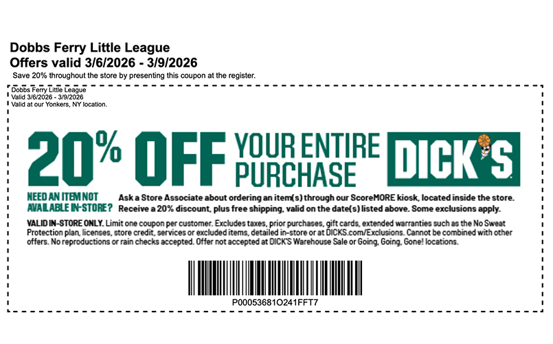 20% Discount at Dick's Sporting Goods!